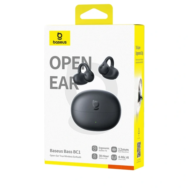 Навушники Baseus Bass BC1 OWS з кліпсою Black (6932172694432)
