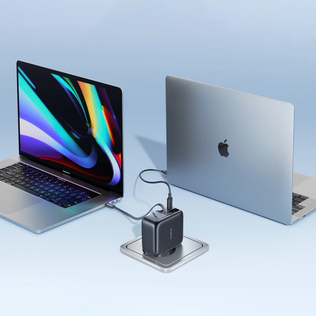Мережевий зарядний пристрій Baseus EnerCore CJ11 100W USB-A/USB-C зі згортаємим кабелем USB-C Black (5932172695606)