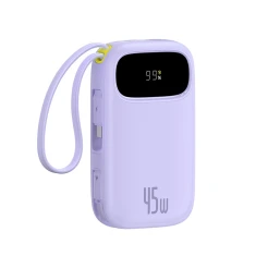 Powerbank Baseus EnerFill FC31 20000mAh 45W с дисплеем с кабелями USB-C и Lightning Purple (E0028D02)
