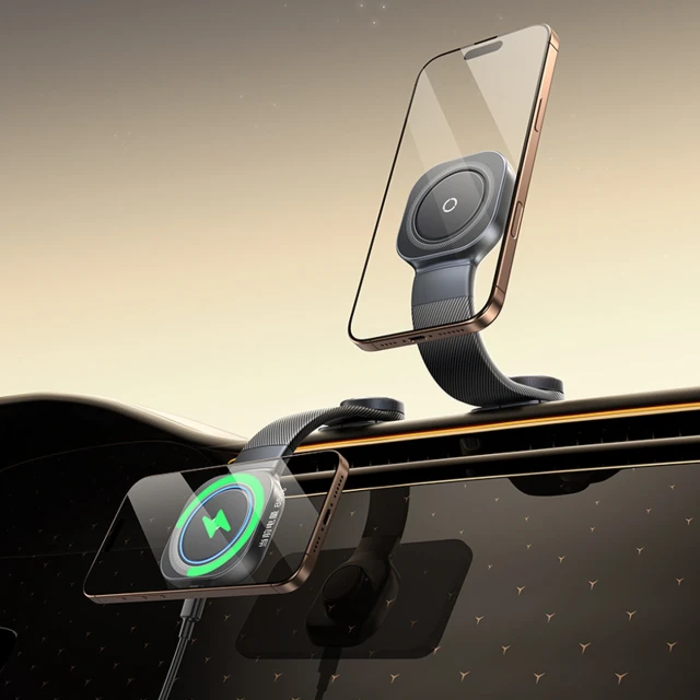 Автотримач Baseus PrimeTrip C03Pro на панель з бездротовою зарядкою MagSafe Чорний (6932172696054)