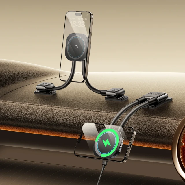 Автотримач Baseus PrimeTrip C03sPro на панель з бездротовою зарядкою Чорний (6932172696061)