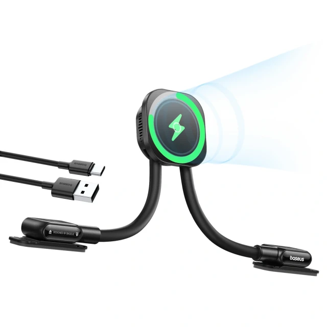 Автотримач Baseus PrimeTrip C03sPro на панель з бездротовою зарядкою Чорний (6932172696061)