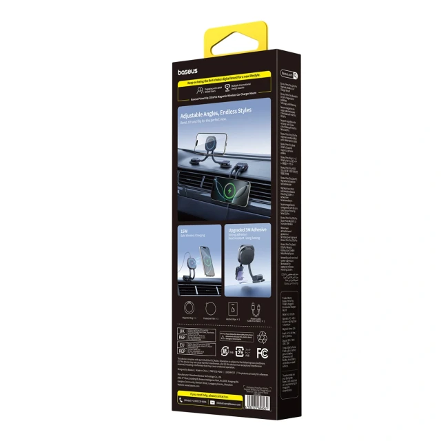 Автотримач Baseus PrimeTrip C03sPro на панель з бездротовою зарядкою Чорний (6932172696061)