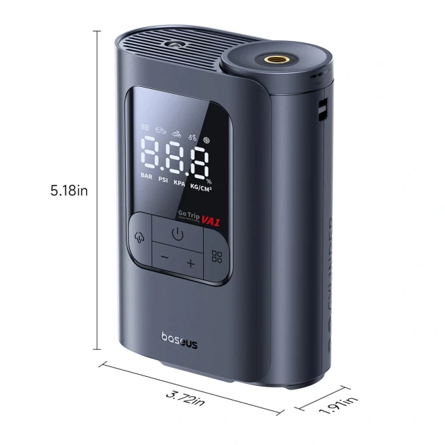 Бездротовий компресор Baseus GoTrip VA1 150 PSI 7500 mAh Dark Gray (6932172696085)
