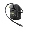 Адаптер подорожній Baseus EnerCore CG11 70W 6в1 зі згортаючим кабелем USB-C Black (6932172696474)