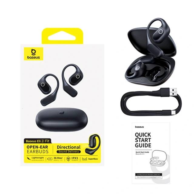 Навушники Baseus Eli 2i Fit OWS спортивні Black (6932172696931)