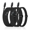 Набір кабелів Baseus Tungsten Gold 100W USB-C - USB-C 1m 2m 3m Black (6932172698096)