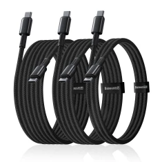 Набір кабелів Baseus Tungsten Gold 100W USB-C - USB-C 1m 2m 3m Black (6932172698096)