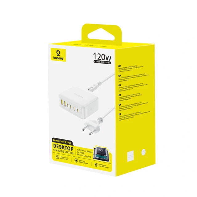 Зарядна станція Baseus EnerFill FH21 120W 4xUSB-C + 2xUSB-A White (6932172698324)