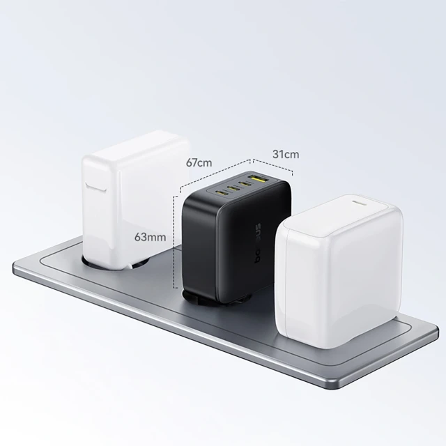 Мережевий зарядний пристрій Baseus EnerFill FH11 GaN 140W 3xUSB-A + 1xUSB-C чорний (6932172698812)