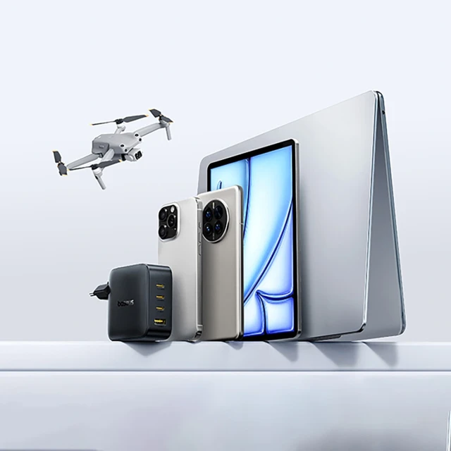 Мережевий зарядний пристрій Baseus EnerFill FH11 GaN 140W 3xUSB-A + 1xUSB-C чорний (6932172698812)