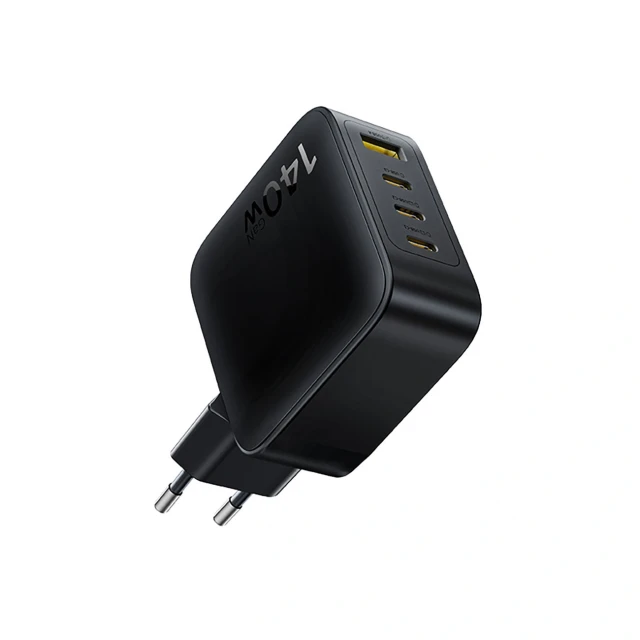 Мережевий зарядний пристрій Baseus EnerFill FH11 GaN 140W 3xUSB-A + 1xUSB-C чорний (6932172698812)