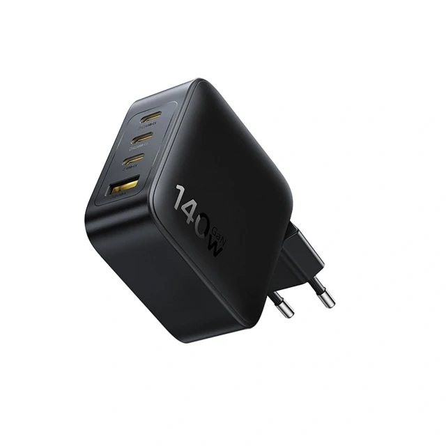 Мережевий зарядний пристрій Baseus EnerFill FH11 GaN 140W 3xUSB-A + 1xUSB-C чорний (6932172698812)