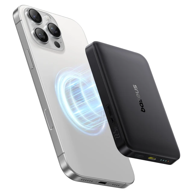 Powerbank Baseus EnerFill FM12 10000mAh 22.5W Qi2 сумісний з MagSafe з кабелем Baseus Simple USB-C 30cm чорний with MagSafe (E0028500)