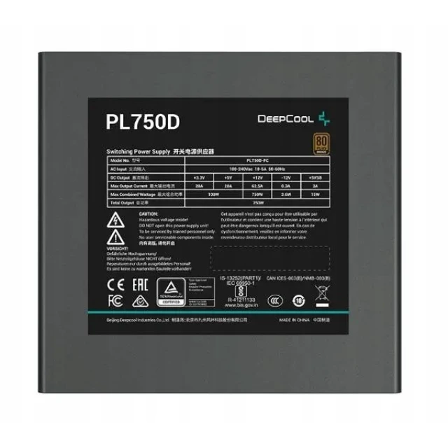 Блок питания Deepcool PL750-D 750 Вт 80 Plus Bronze (6933412721338)