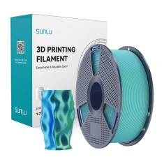 Філамент Sunlu PLA+ Silk Dual Color 1.75mm 1kg Blue-Green (PLA+ Silk DC Blu G)