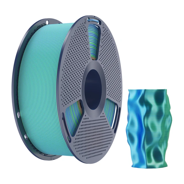 Філамент Sunlu PLA+ Silk Dual Color 1.75mm 1kg Blue-Green (PLA+ Silk DC Blu G)