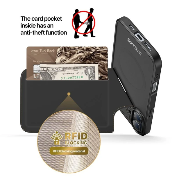 Чохол Dux Ducis Rafi II Mag для iPhone 16 Plus Black with MagSafe (6934913004333)