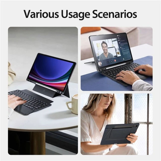 Чохол Dux Ducis DK з бездротовою клавіатурою для Samsung Galaxy Tab S9/S9 FE/S10 FE Black (6934913023174)