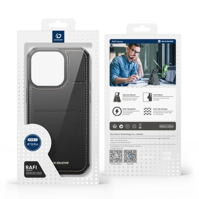 Чохол Dux Ducis Rafi Mag RFID Blocking для iPhone 13 Pro Black with MagSafe (6934913027226)