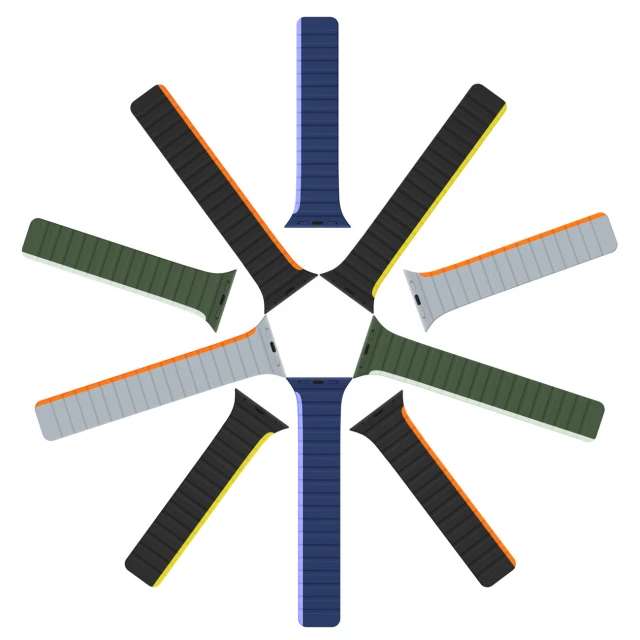 Ремінець Dux Ducis LD для Apple Watch 42 (10 series) | 41 | 40 | 38 mm Grey Orange (6934913027868)