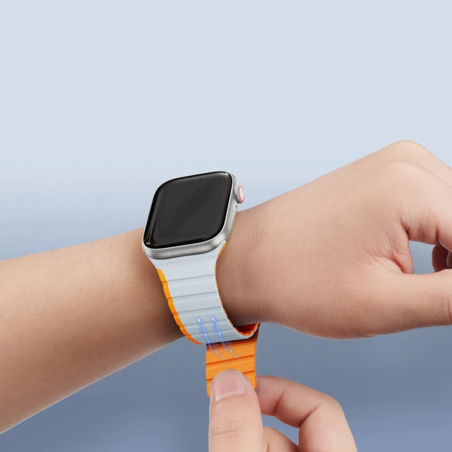 Ремінець Dux Ducis LD для Apple Watch 42 (10 series) | 41 | 40 | 38 mm Grey Orange (6934913027868)