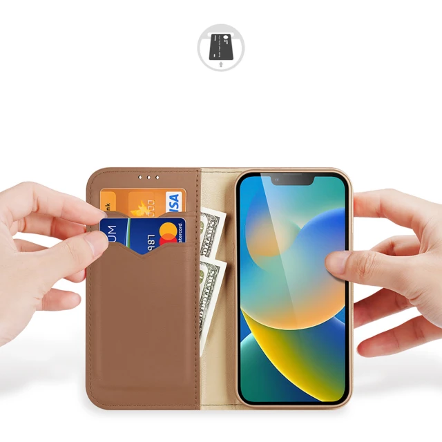 Чехол Dux Ducis Hivo Leather Flip Wallet для iPhone 14 Plus Brown (6934913033005)