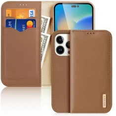 Чохол Dux Ducis Hivo Leather Flip Wallet для iPhone 14 Pro Brown (6934913033036)