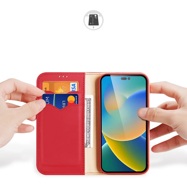 Чохол Dux Ducis Hivo Leather Flip Wallet для iPhone 14 Pro Max Red (6934913033074)