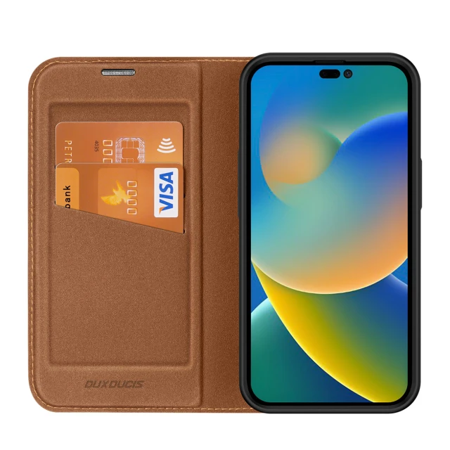 Чохол-книжка Dux Ducis Skin X2 для iPhone 14 Pro Brown (6934913034552)