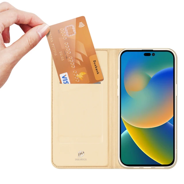 Чохол-книжка Dux Ducis Skin Pro Holster Case Flip Cover для iPhone 14 Pro Max Gold (6934913035184)