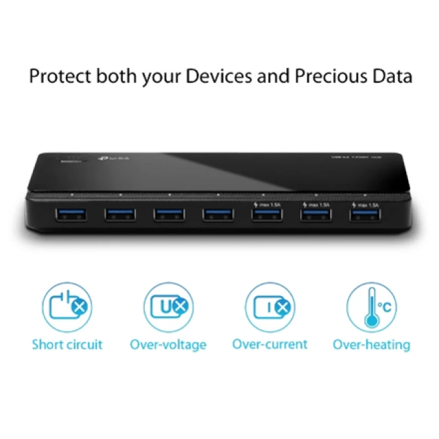 USB-хаб TP-Link UH700 7xUSB 3.0 Black (6935364010065)