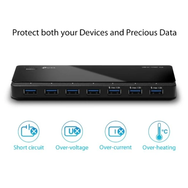 USB-хаб TP-Link UH700 7xUSB 3.0 Black (6935364010065)