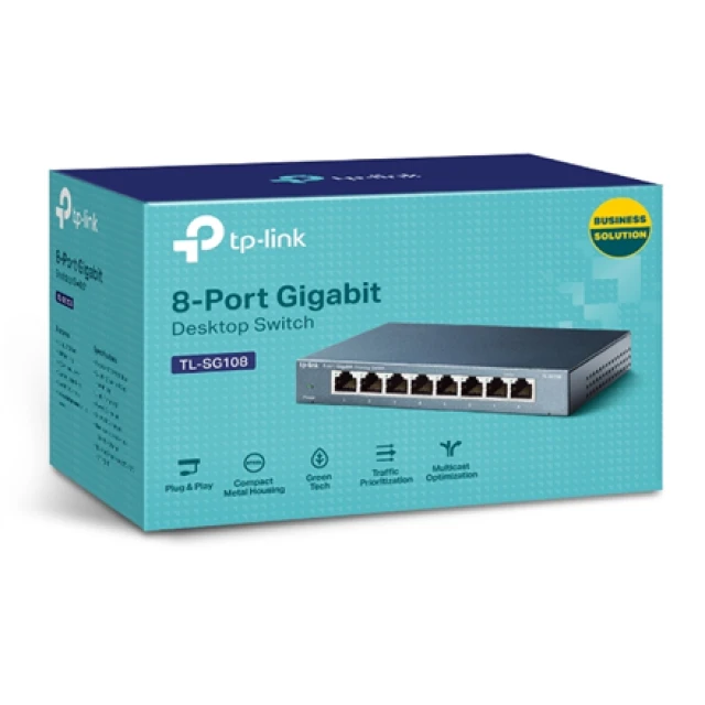 Комутатор TP-Link TL-SG108 8 портів Gigabit Ethernet (6935364021153)