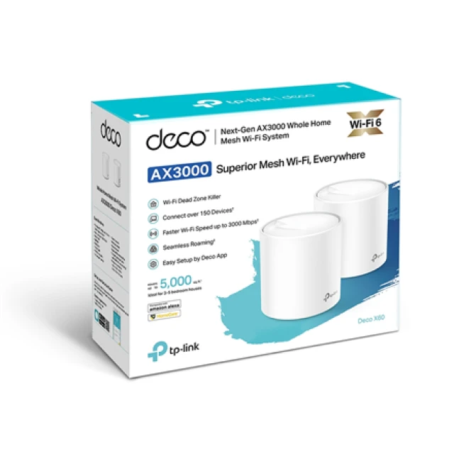 Mesh TP-Link Wi-Fi система Deco X60 AX3000 Wi-Fi 6 2-pack (6935364085599)