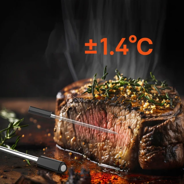 Термометр кухонний Meatmeet Pro smart Bluetooth/WiFi гриль піч копчення Black (6936360611300)