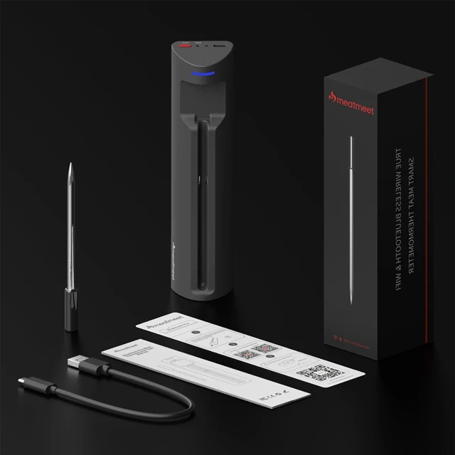 Термометр кухонний Meatmeet Pro smart Bluetooth/WiFi гриль піч копчення Black (6936360611300)