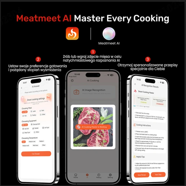 Термометр кухонний Meatmeet X Pro з додатком Bluetooth/WiFi Black (6936360611508)