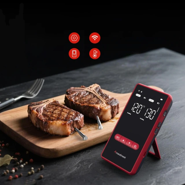 Термометр кухонний Meatmeet X Pro з додатком Bluetooth/WiFi Black (6936360611508)