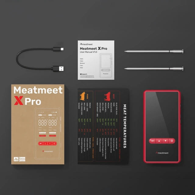 Термометр кухонний Meatmeet X Pro з додатком Bluetooth/WiFi Black (6936360611508)