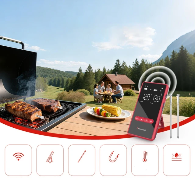 Термометр кухонний Meatmeet X Pro з додатком Bluetooth/WiFi Black (6936360611508)