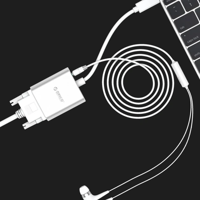 Адаптер Orico PTAV USB-C to VGA + 3.5mm Jack 0.15m Silver (6936761838993)