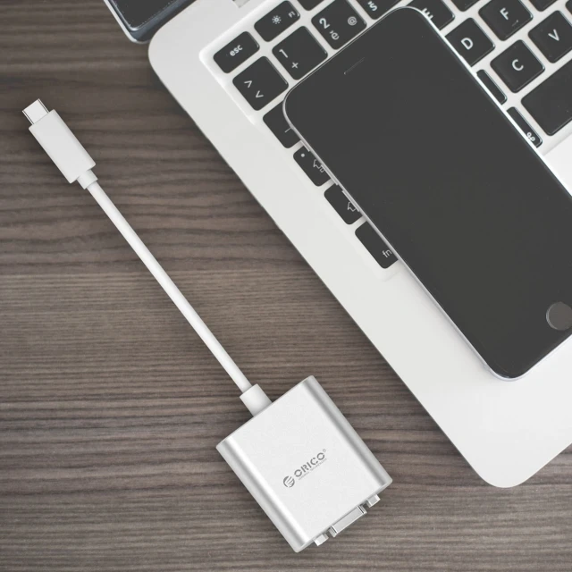 Адаптер Orico PTAV USB-C to VGA + 3.5mm Jack 0.15m Silver (6936761838993)