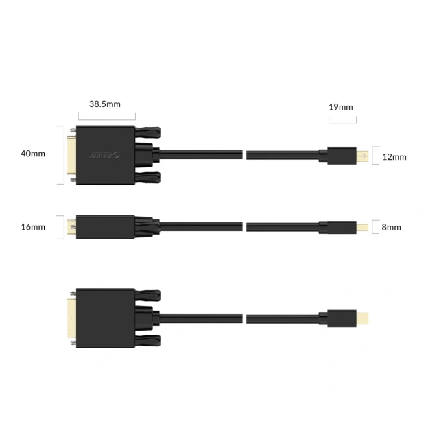 Кабель Orico XD-MDTD Mini DisplayPort to DVI 2m Black (6936761873185)