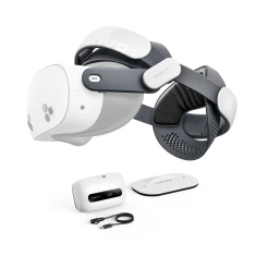 Ремінець на голову BoboVR M3 Pro+ з акумулятором 6500 mAh і зарядною станцією для Meta Quest 3 | 3S White (6937267000563)