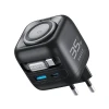 Сетевое зарядное устройство Havit UC250 A-EU с растягивающимся кабелем Black (6939119037550)