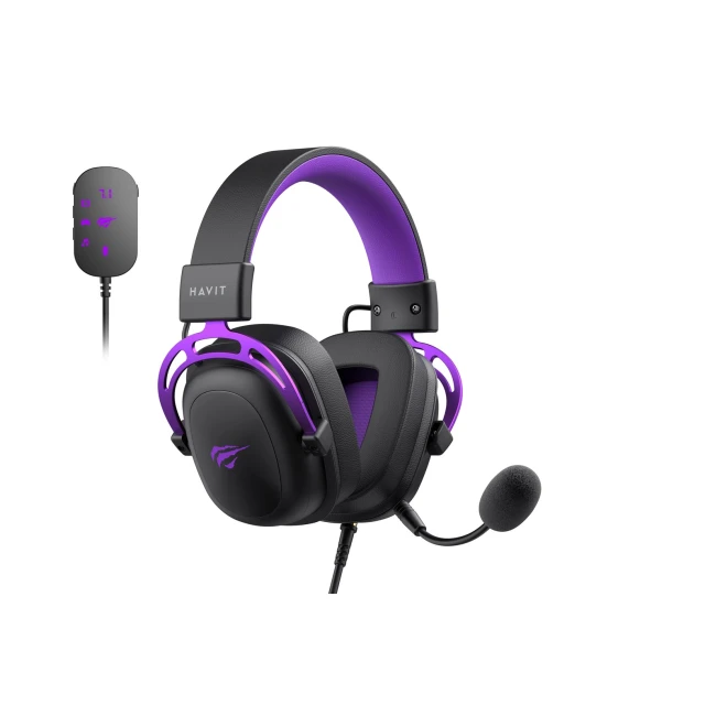 Навушники Havit H2002+U ігрові Black/Purple (6939119057213)