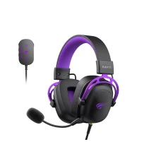 Наушники Havit H2002+U игровые Black/Purple (6939119057213)