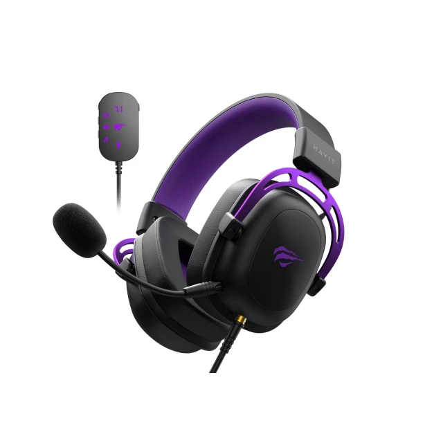 Навушники Havit H2002+U ігрові Black/Purple (6939119057213)