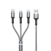 Кабель Wekome WDC-119 Fython Series 3в1 USB-A к Lightning + USB-C + Micro USB PD 1.2 м Silver (WK-WDC-119_SILVER)